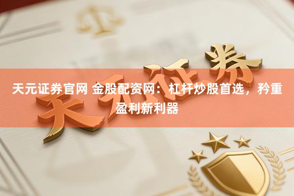 天元证券官网 金股配资网：杠杆炒股首选，矜重盈利新利器