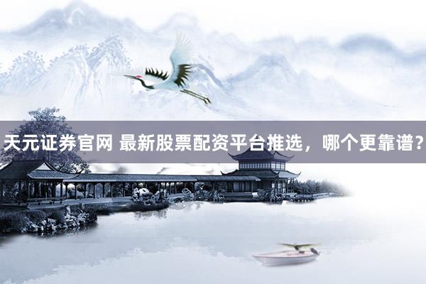 天元证券官网 最新股票配资平台推选，哪个更靠谱？