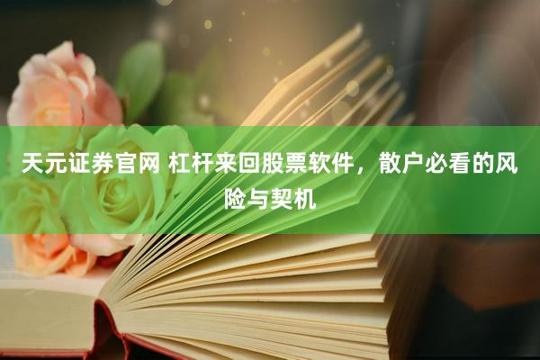 天元证券官网 杠杆来回股票软件，散户必看的风险与契机